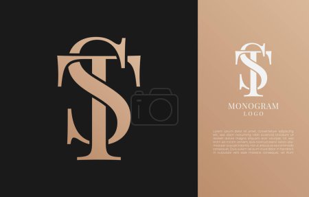 minimalistische ST oder TS Anfangsbuchstaben Vintage Marke und Logo