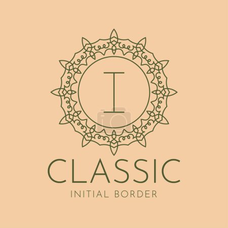 Illustration for Letter I classic circular border vector logo design - Royalty Free Image