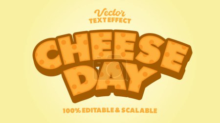 Téléchargez les photos : Cheese Day Styles graphiques prêts à l'emploi effet de texte vectoriel - en image libre de droit