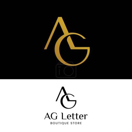Photo for Letter Monogram A G AG GA in Elegant Luxury Interlock Style for General Beauty Fashion Apparel Finance Boutique Jewelry Logo Design Template - Royalty Free Image