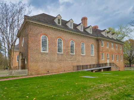 Photo for View of Wren building at William and Mary College private school in Williamsburg Virginia with ramp for handicapped students - Royalty Free Image