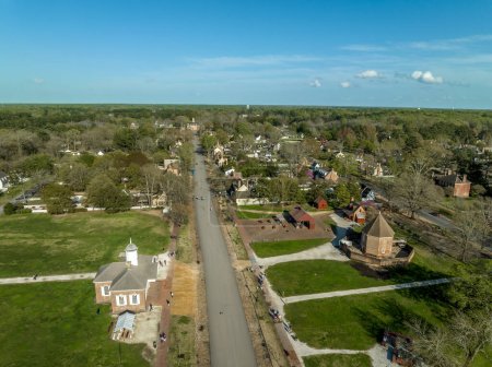 Photo for Aerial view of Duke Glouchester street in colonial Williamsburg - Royalty Free Image