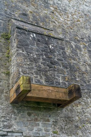 Photo for Projecting medieval latrine garderobe at Athenry castle in Ireland - Royalty Free Image