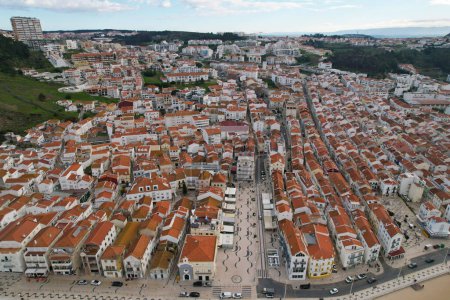 Photo for Beautiful aerial view of the Nazare city. Portugal - Royalty Free Image