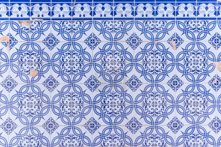 Photo for Tipical blue tiled portuguese azulejo from Igreja de Santa Maria de Cortegaca - Royalty Free Image