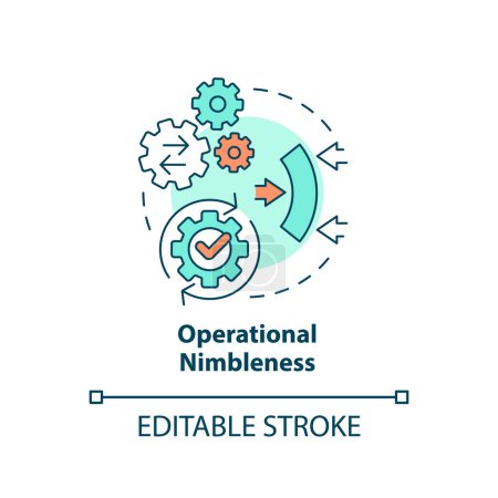 Illustration for Operational nimbleness concept icon. Data management. Business efficient. Adjustment abstract idea thin line illustration. Isolated outline drawing. Editable stroke. Arial, Myriad Pro-Bold fonts used - Royalty Free Image
