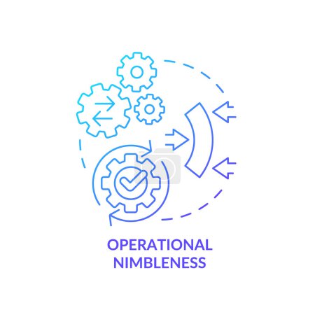 Illustration for Operational nimbleness blue gradient concept icon. Business efficient. Productive data system abstract idea thin line illustration. Isolated outline drawing. Myriad Pro-Bold font used - Royalty Free Image