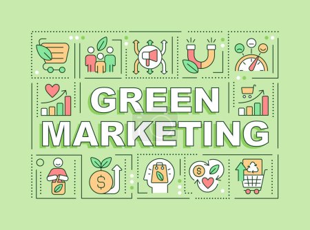 Ecological marketing word concepts light green banner. Eco promotion. Infographics with editable icons on color background. Isolated typography. Vector illustration with text. Arial-Black font used