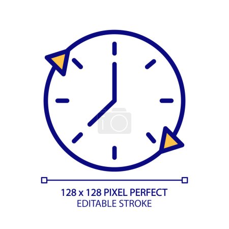 Illustration for Time period pixel perfect RGB color icon. Validity and expiration. Estimating duration. Task length. Isolated vector illustration. Simple filled line drawing. Editable stroke. Arial font used - Royalty Free Image