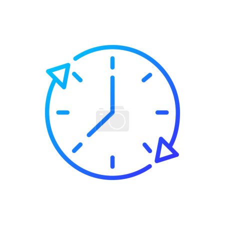 Illustration for Time period pixel perfect gradient linear vector icon. Validity and expiration. Estimating duration. Task length. Thin line color symbol. Modern style pictogram. Vector isolated outline drawing - Royalty Free Image