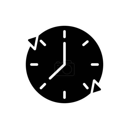 Illustration for Time period black glyph icon. Validity and expiration. Estimating duration. Evaluating task length. Project timeline. Silhouette symbol on white space. Solid pictogram. Vector isolated illustration - Royalty Free Image