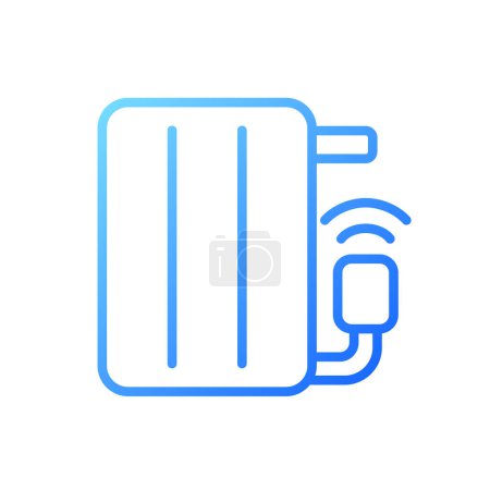 Illustration for Smart radiator pixel perfect gradient linear vector icon. Room temperature regulation. Control device via smartphone. Thin line color symbol. Modern style pictogram. Vector isolated outline drawing - Royalty Free Image