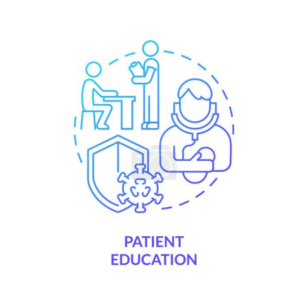 Patient education blue gradient concept icon. Illness awareness. Chronic disease management abstract idea thin line illustration. Isolated outline drawing. Myriad Pro-Bold font used