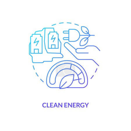 Illustration for Clean energy blue gradient concept icon. Green electricity generation. Geothermal power advantage abstract idea thin line illustration. Isolated outline drawing. Myriad Pro-Bold font used - Royalty Free Image