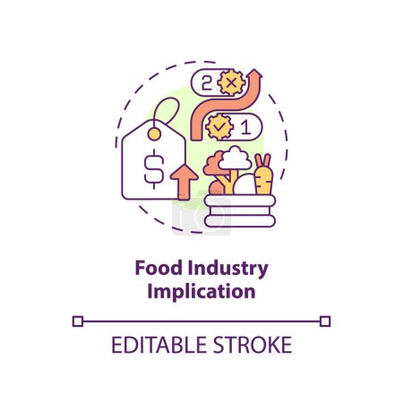 Food industry implication concept icon. Supply chain disruption mistake abstract idea thin line illustration. Isolated outline drawing. Editable stroke. Arial, Myriad Pro-Bold fonts used