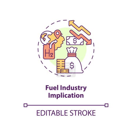 Fuel industry implication concept icon. Supply chain disruption mistake abstract idea thin line illustration. Isolated outline drawing. Editable stroke. Arial, Myriad Pro-Bold fonts used