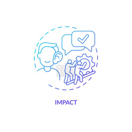 Illustration for Impact blue gradient concept icon. Life changing. Sense of belonging. Community support. Personal growth. Positive change abstract idea thin line illustration. Isolated outline drawing - Royalty Free Image
