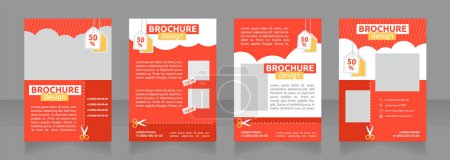 Time-bound promo deal blank brochure design. Marketing tactic. Template set with copy space for text. Premade corporate reports collection. Editable 4 paper pages. Ubuntu Bold, Regular fonts used