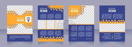 Illustration for Digital design course blank brochure design. Template set with copy space for text. Premade corporate reports collection. Editable 4 paper pages. Smooch Sans Light, Bold, Arial Regular fonts used - Royalty Free Image