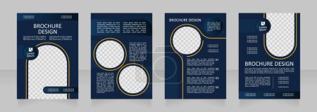 Illustration for Virtual reality and video games development blank brochure design. Template set with copy space for text. Premade corporate reports collection. Editable 4 paper pages. Montserrat font used - Royalty Free Image