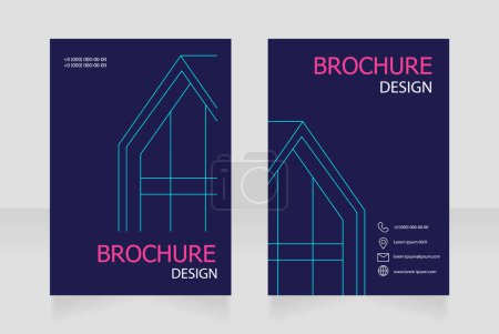 Illustration for Smart house system for apartment blank brochure design. Template set with copy space for text. Premade corporate reports collection. Editable 2 paper pages. Tahoma, Myriad Pro fonts used - Royalty Free Image