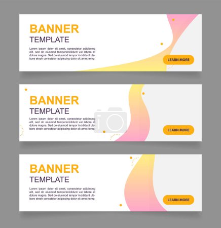 Ilustración de Skin care products for women web banner design template. Vector flyer with text space. Advertising placard with customized copyspace. Printable poster for advertising. Arial font used - Imagen libre de derechos
