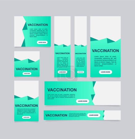 Ilustración de Plantilla de diseño de banner web de vacunación obligatoria. Volante vectorial con espacio de texto. Cartel publicitario con copyspace personalizado. Cartel promocional imprimible para publicidad. Diseño gráfico - Imagen libre de derechos