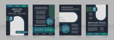 Illustration for Programming and web design courses invitation blank brochure design. Template set with copy space for text. Premade corporate reports collection. Editable 4 paper pages. Montserrat font used - Royalty Free Image