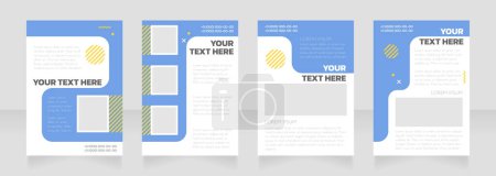 Aircraft service blue and white blank brochure layout design. Vertical poster template set with empty copy space for text. Premade corporate reports collection. Editable flyer paper pages