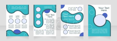 Illustration for Instructional presentation blank brochure layout design. Students guiding. Vertical poster template set with empty copy space for text. Premade corporate reports collection. Editable flyer paper pages - Royalty Free Image