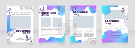 Illustration for Non toxic beauty store promo blank brochure design. Template set with copy space for text. Premade corporate reports collection. Editable 4 paper pages. Rubik Black Regular, Nunito Light fonts used - Royalty Free Image
