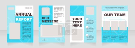 Illustration for Travel agency service blank brochure layout design. Vacation info. Vertical poster template set with empty copy space for text. Premade corporate reports collection. Editable flyer paper pages - Royalty Free Image