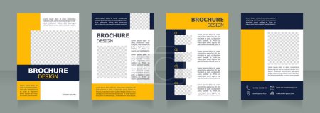 Digital technology for business blank brochure design. Template set with copy space for text. Premade corporate reports collection. Editable 4 paper pages. Tahoma, Myriad Pro fonts used