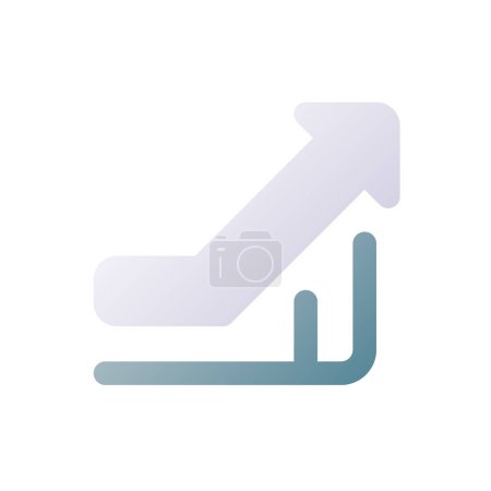 Illustration for Growth pixel perfect flat gradient two-color ui icon. Rates rising control. Business data analytics. Simple filled pictogram. GUI, UX design for mobile application. Vector isolated RGB illustration - Royalty Free Image