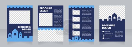 Illustration for Excursion to observe old castles blank brochure design. Template set with copy space for text. Premade corporate reports collection. Editable 4 paper pages. Myriad Pro, Cairo fonts used - Royalty Free Image