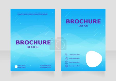 Illustration for Vacation destination for space fans blank brochure design. Template set with copy space for text. Premade corporate reports collection. Editable 2 paper pages. Arial Black, Regular fonts used - Royalty Free Image