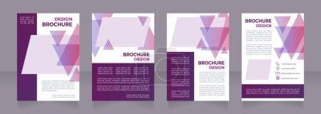 Illustration for Online language school promotional blank brochure design. Education. Template set with copy space for text. Premade corporate reports collection. Editable 4 paper pages. Montserrat font used - Royalty Free Image