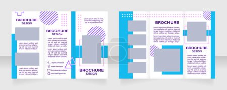 Illustration for Geometry class trifold brochure template design. Zig-zag folded leaflet set with copy space for text. Editable 3 panel flyers. Acumin Variable Concept Wide Semibold, Medium, Regular fonts used - Royalty Free Image