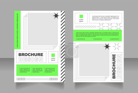Illustration for Manufacturing company blank brochure design. Industrial product. Marketing. Template set with copy space for text. Premade corporate reports collection. Editable 2 paper pages. Arial font used - Royalty Free Image