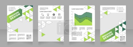 Illustration for Productivity tools for work gradient blank brochure design. Template set with copy space for text. Flyer with polygonal background. Premade corporate reports collection. 4 paper pages. Arial font used - Royalty Free Image