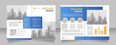Illustration for Urban policy for achieving city prosperity blank brochure design. Template set with copy space for text. Premade corporate reports collection. 4 paper pages. Myriad Pro, Heebo fonts used - Royalty Free Image
