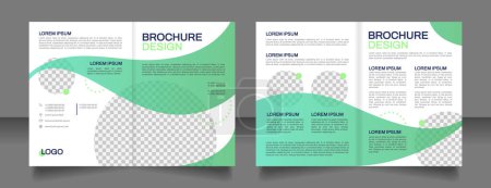 Illustration for Sustainable agriculture practices blank brochure design. Template set with copy space for text. Premade corporate reports collection. Editable 4 paper pages. Arial, Archivo-Regular fonts used - Royalty Free Image