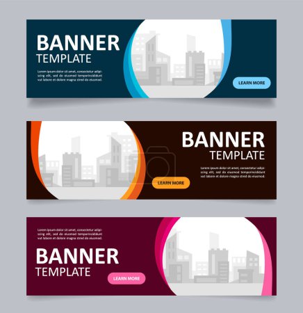 Illustration for Apply for architectural internship web banner design template. Vector flyer with text space. Advertising placard with customized copyspace. Printable poster for ads. Arial, Calibri Regular fonts used - Royalty Free Image