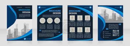 Architecture firm promotion blank brochure design. Employee photos. Template set with copy space for text. Premade corporate reports collection. Editable 4 paper pages. Myriad Pro, Heebo fonts used
