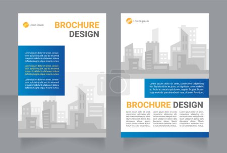 Illustration for Construction project management service blank brochure design. Template set with copy space for text. Premade corporate reports collection. Editable 2 paper pages. Myriad Pro-Bold, Heebo fonts used - Royalty Free Image