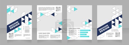 Illustration for Educational institution blank brochure design. Template set with copy space for text. Flyers with polygonal background. Premade corporate reports collection. Editable 4 paper pages. Arial font used - Royalty Free Image