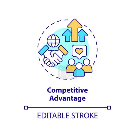 Editable competitive advantage icon, isolated vector, foreign direct investment thin line illustration.