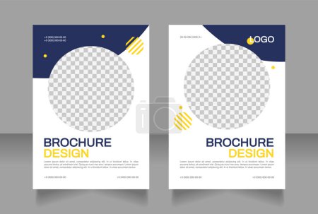 Illustration for Brand awareness campaign blank brochure design. Template set with copy space for text. Premade corporate reports collection. Editable 2 paper pages. Arial, Archivo-Regular fonts used - Royalty Free Image