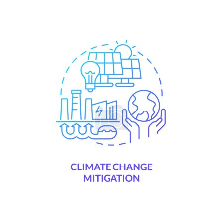 Téléchargez les illustrations : Concept d'atténuation du changement climatique par gradient, vecteur isolé, icône à ligne mince représentant l'ajustement de la frontière carbone. - en licence libre de droit