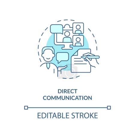Ilustración de Editable comunicación directa icono azul concepto, vector aislado, cabildeo gobierno delgada línea ilustración. - Imagen libre de derechos